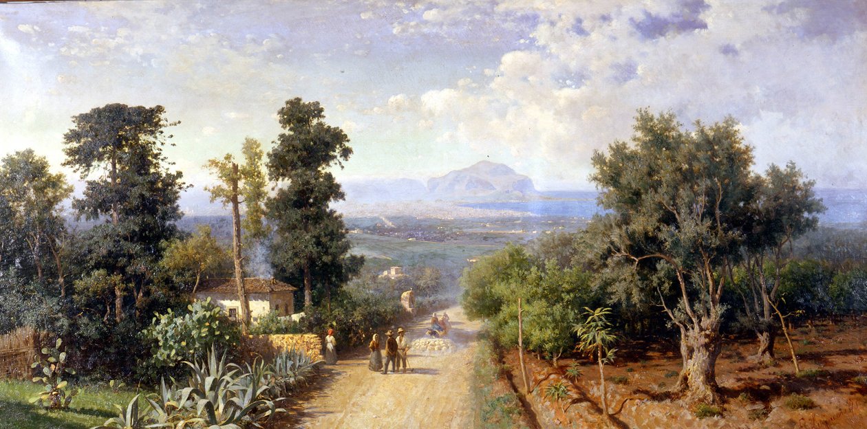 Omgivningarna i Palermo. Målning av Francesco Lojacono (1841 - 1915) av Francesco Lojacono