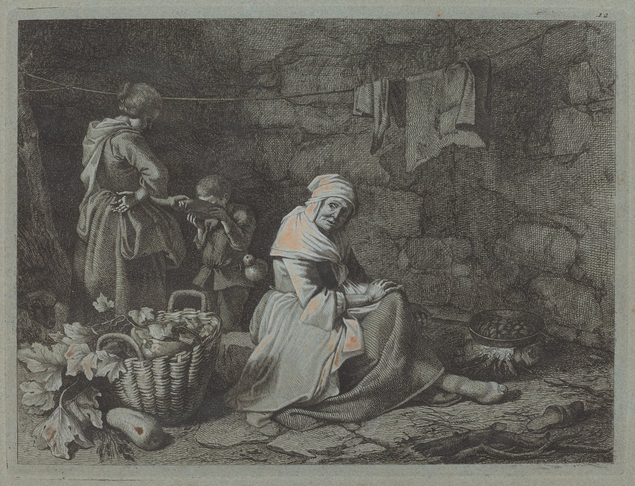 Interiör av ett hus, 1763. av Francesco Londonio