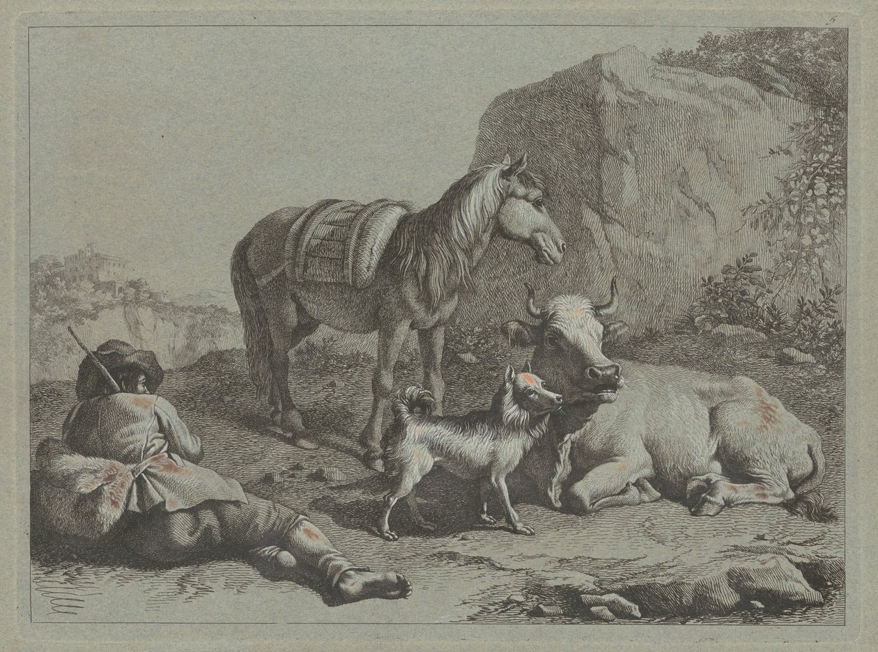 Liggande herde med en säck av Francesco Londonio