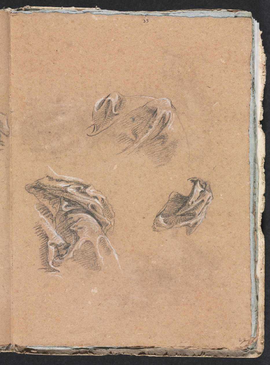 Verona Skissbok: Draperistudier sida 69, 1760. av Francesco Lorenzi