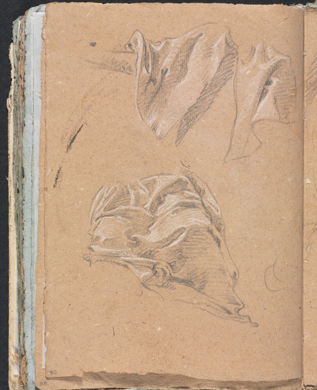 Verona Skissbok: Draperistudier sida 90, 1760. av Francesco Lorenzi