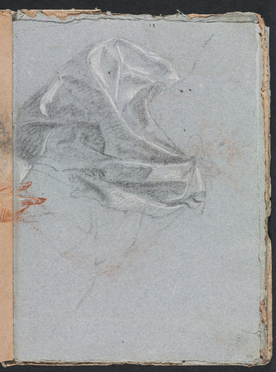Verona Skissbok: Draperistudie sida 37, 1760. av Francesco Lorenzi