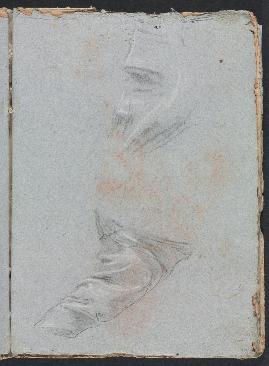 Verona Skissbok: Draperistudie sida 39, 1760. av Francesco Lorenzi