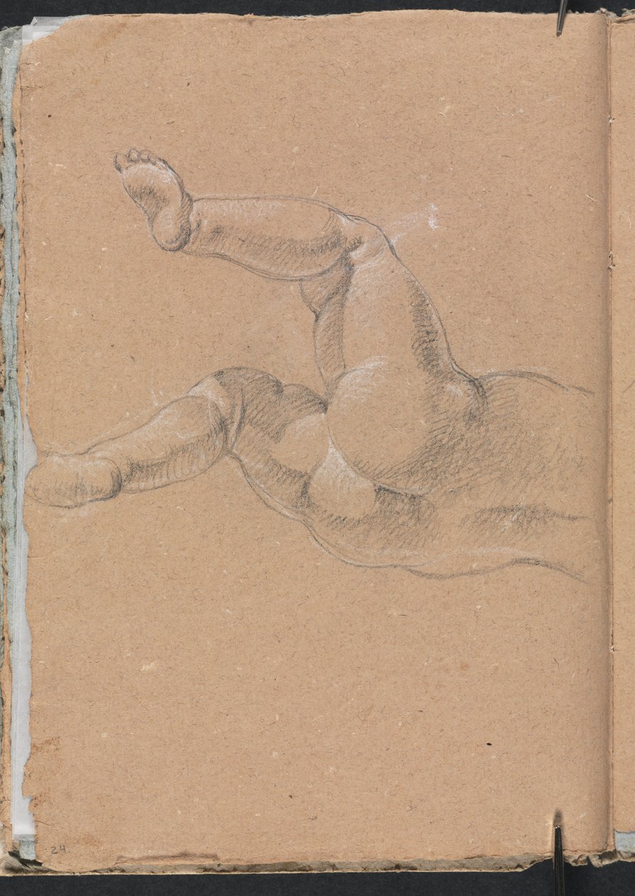Verona Skissbok: Putto nedre halvan av kroppen sida 24, 1760. av Francesco Lorenzi