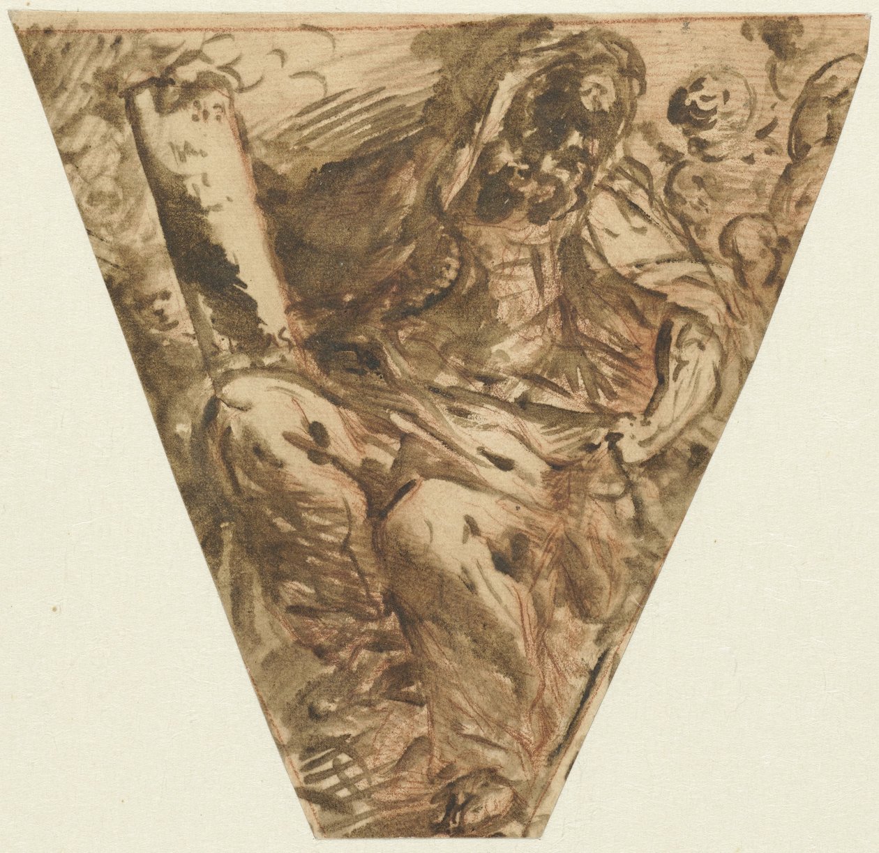 Svällfyllning med en sittande apostel av Francesco Maffei (attributed to)