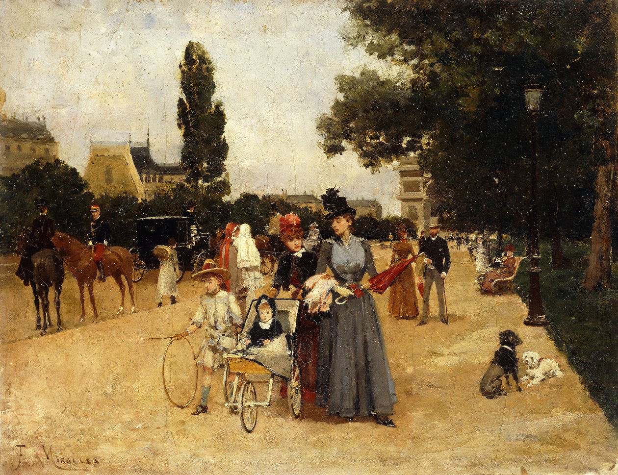 Avenue Foch med utsikt över Triumfbågen, av Francesco Miralles Galaup