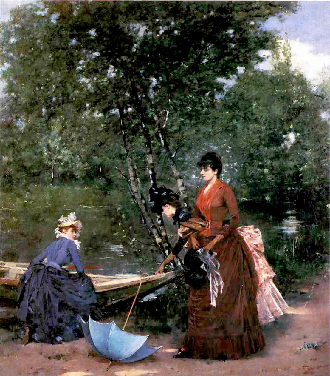 Damer på Bois de Boulogne, Paris av Francesco Miralles Galaup