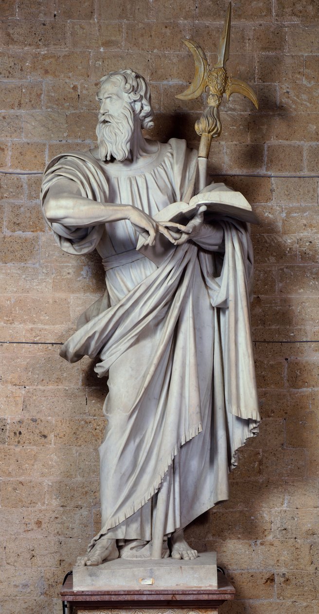 St Thaddeus, marmorskulptur av Francesco Mochi (1580-1654), Museum of Cathedral Works, Orvieto, Italien av Francesco Mochi
