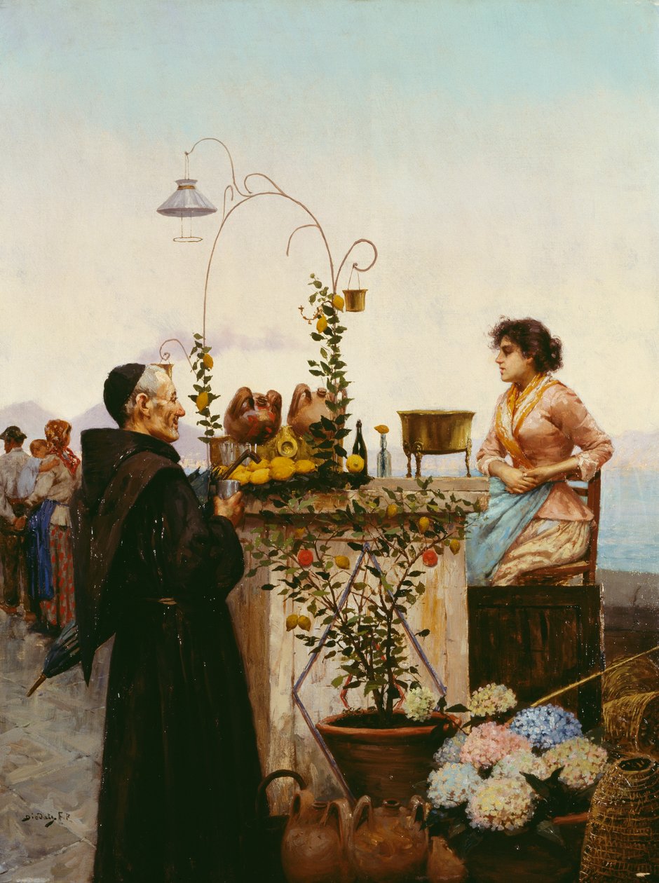 Dryckesförsäljare, av Francesco Paolo Diodati (1864-1940), olja på duk, 68x51 cm av Francesco Paolo Diodati