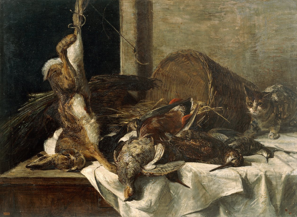 Stilleben med caggiagione (olja på duk) av Francesco Paolo Palizzi