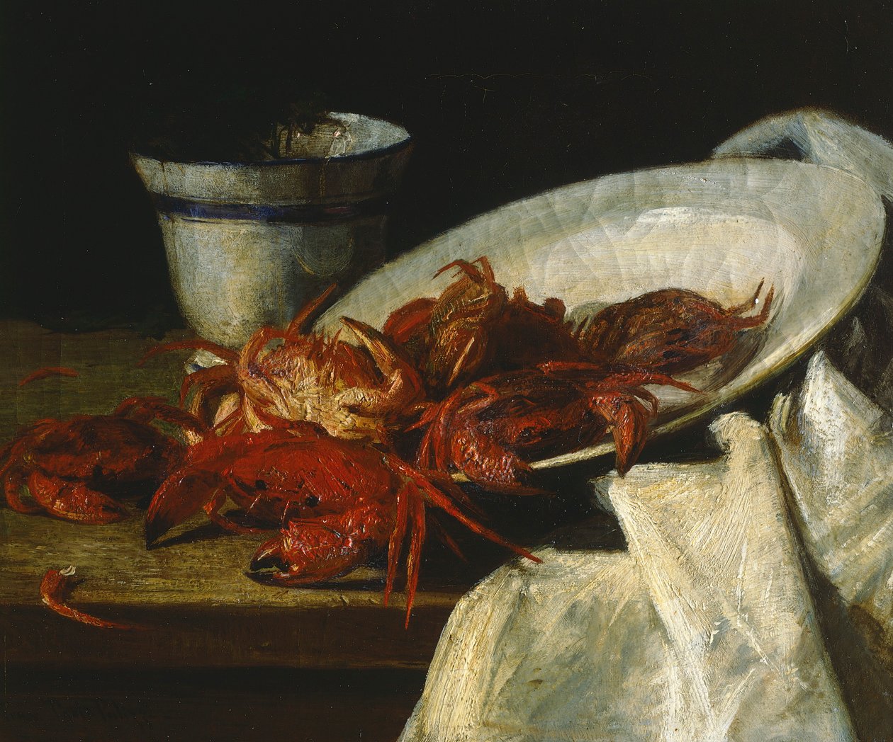 Stilleben med kräftdjur (olja på duk) av Francesco Paolo Palizzi