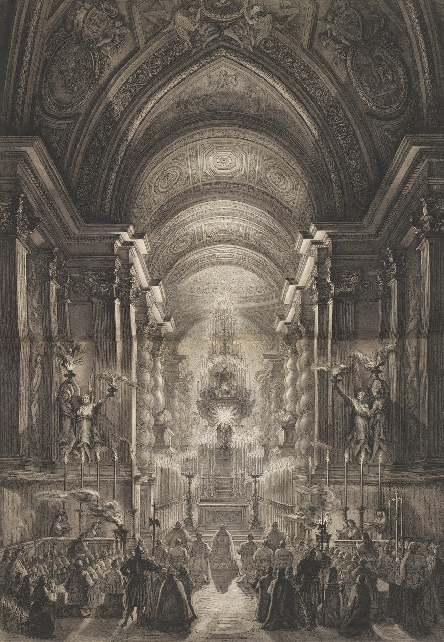 Ceremoni hölls i Cappella Paolina, Vatikanen, 1787. av Francesco Piranesi