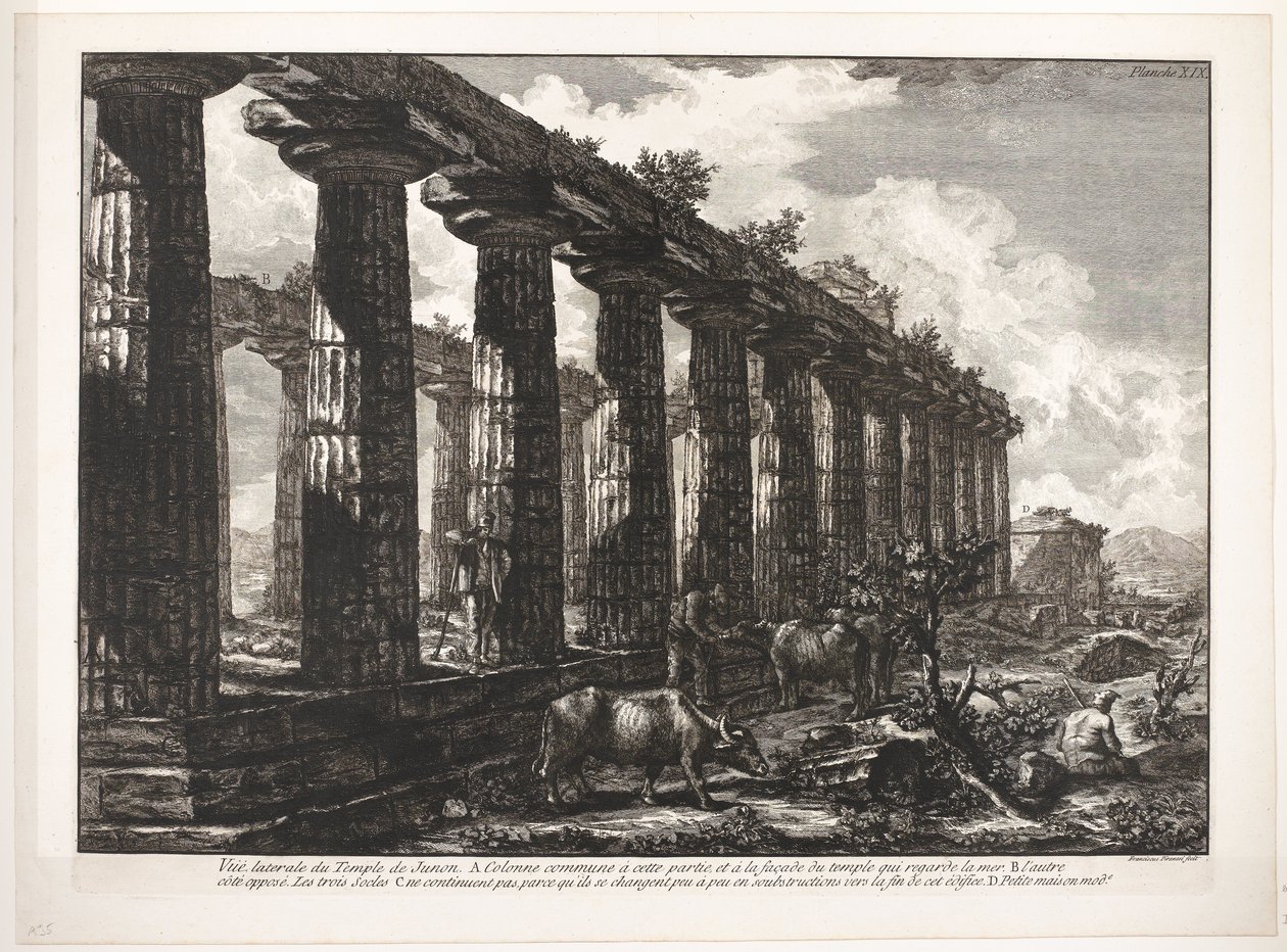 Athenas tempel i Paestum De tempel av Juno av Francesco Piranesi