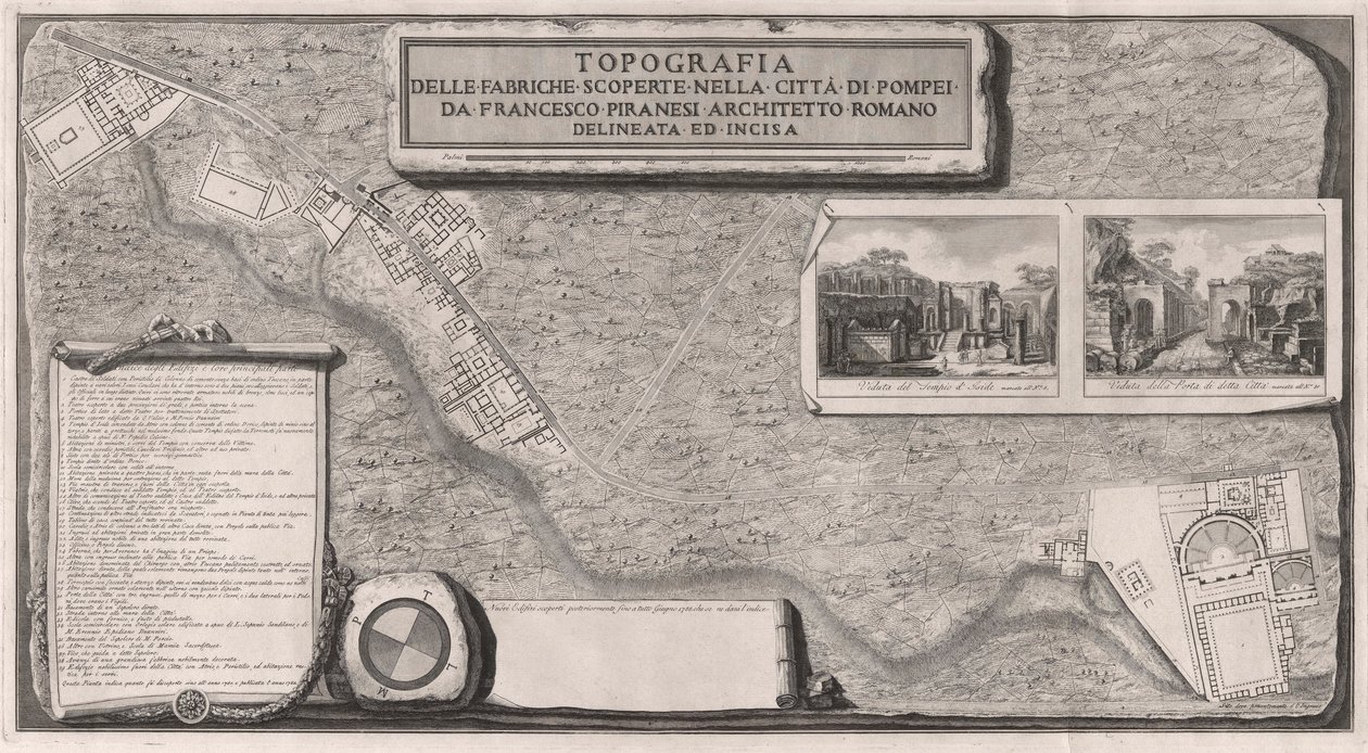 Topografi av fabrikerna som upptäckts i staden? av Pompeji av Francesco Piranesi
