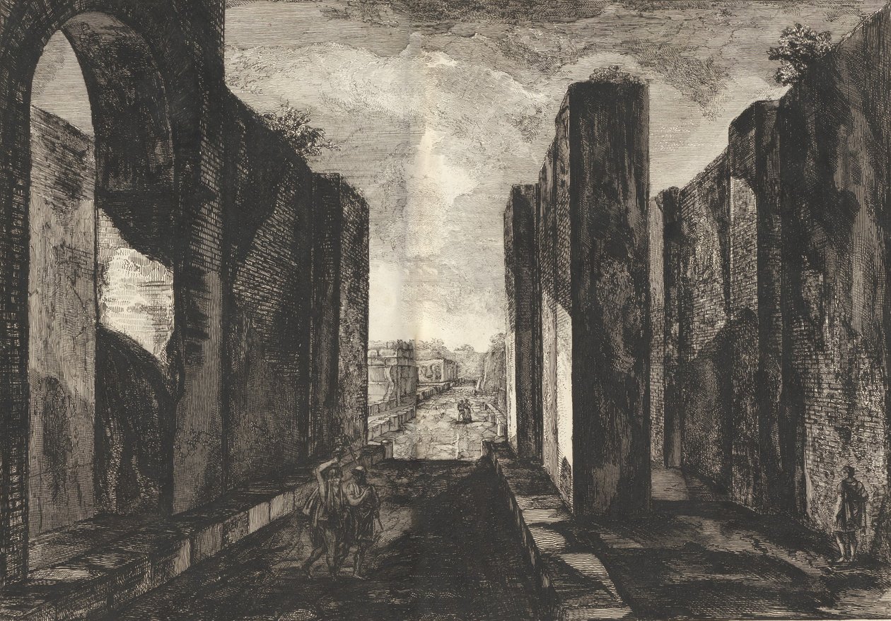 Utsikt över det inre av staden Pompeji, från Antiquités de Pompeïa, tome premier, Ant..., 1804. av Francesco Piranesi