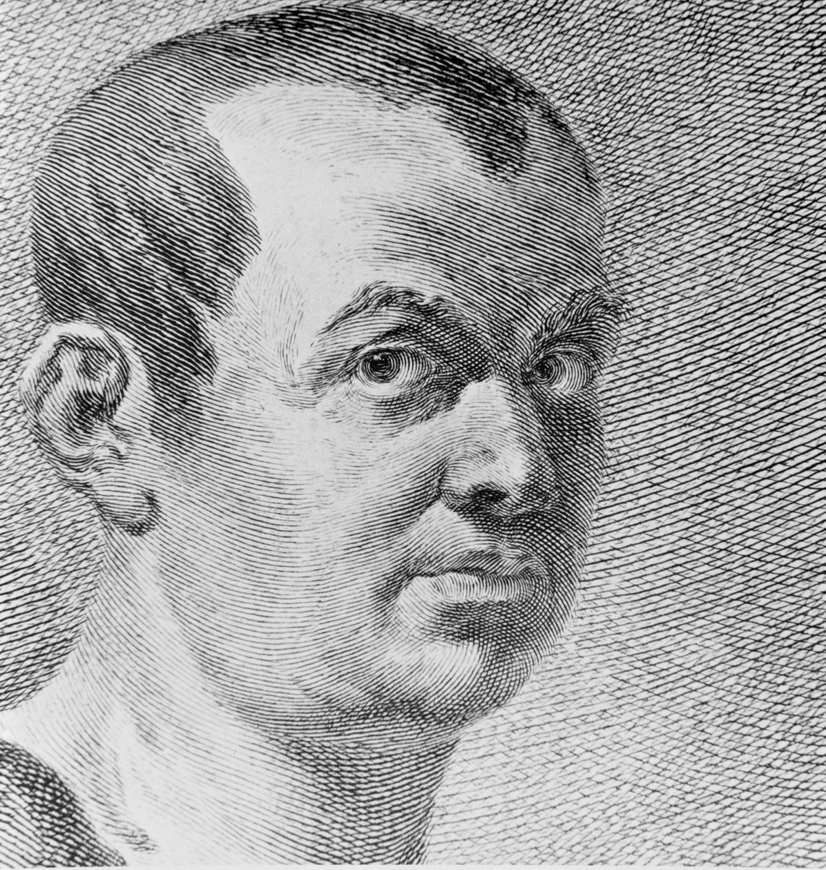 Porträtt av Giovanni Battista Piranesi 1720-78 1750 gravyr bw fotodetalj av 136353 av Francesco Polanzani