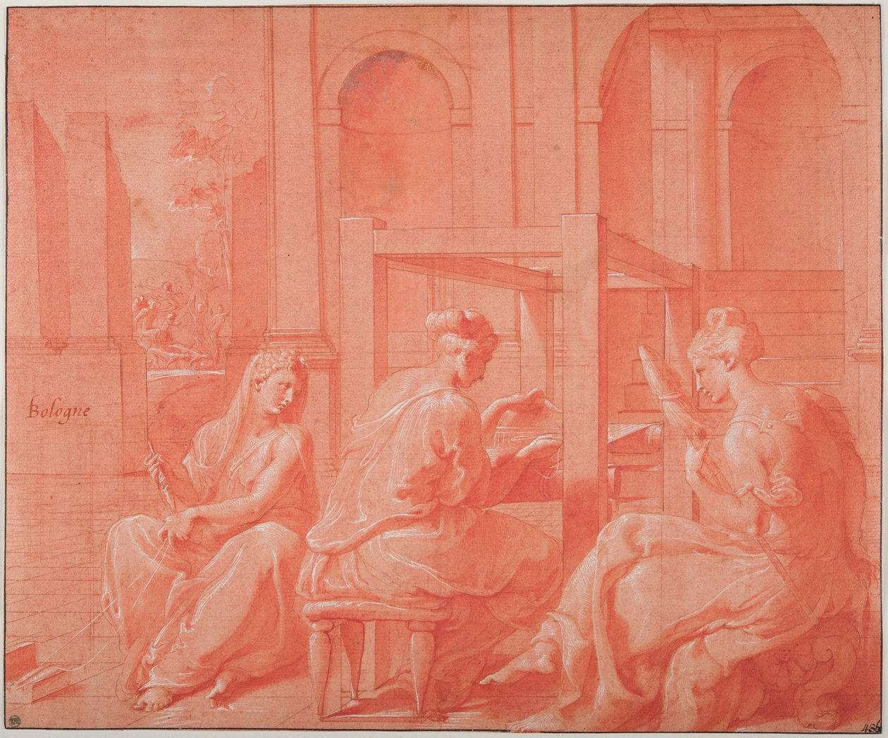 Alcytoe und ihre Schwestern av Francesco Primaticcio