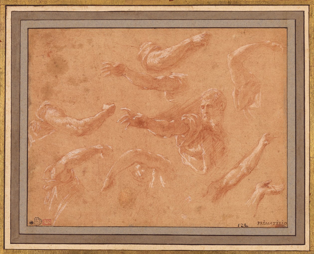 Studie von Gottvater mit Engeln av Francesco Primaticcio