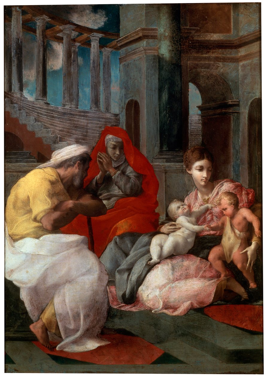 Den heliga familjen med Johannes Döparen och Saint Elizabeth, 1541 av Francesco Primaticcio