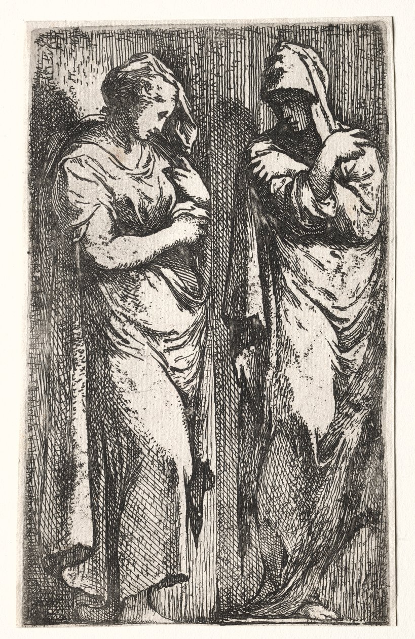 Två romerska kvinnor. av Francesco Primaticcio