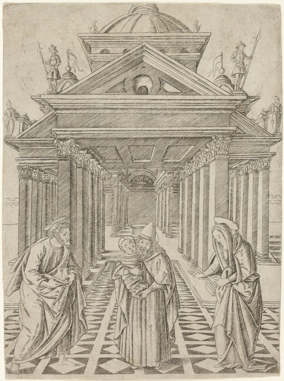 Presentationen i templet, tallrik fyra från Jungfruns liv och Kristus av Francesco Rosselli
