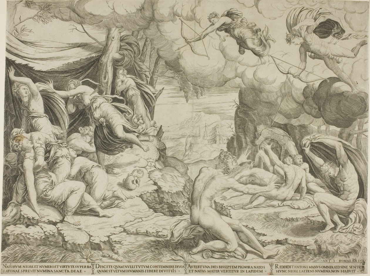 Niobes barns död av Francesco Salviati