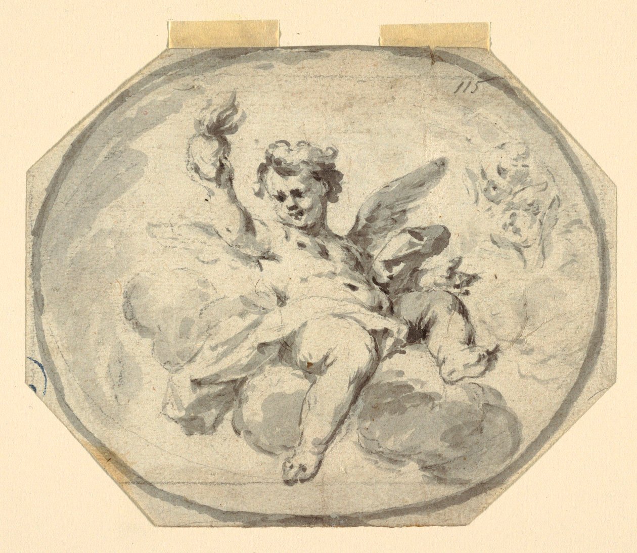 Ritning, Förslag till målat tak, 1770-1800 av Francesco Saverio Mergolo