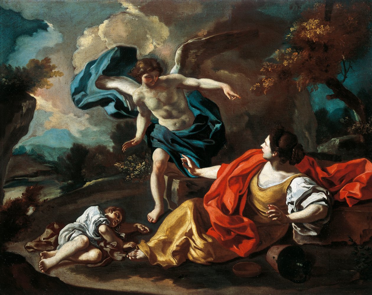 Hagar och Ismael, av Francesco de Mura (1696-1782), olja på duk, 73x98 cm av Francesco Solimena