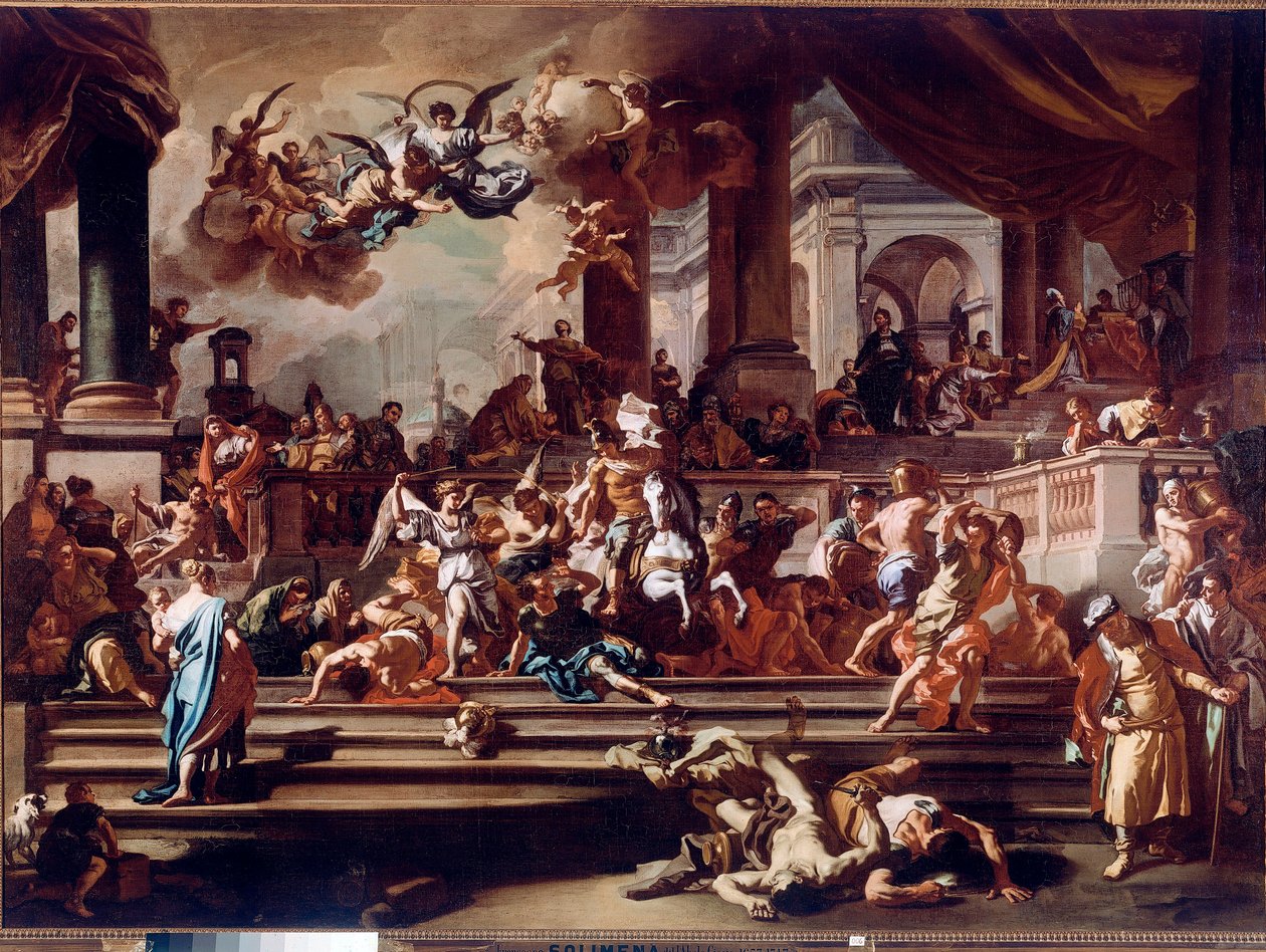 Heliodore (Heliodoros) Änglarnas jakt på templet Målning av Francesco Solimena dit l