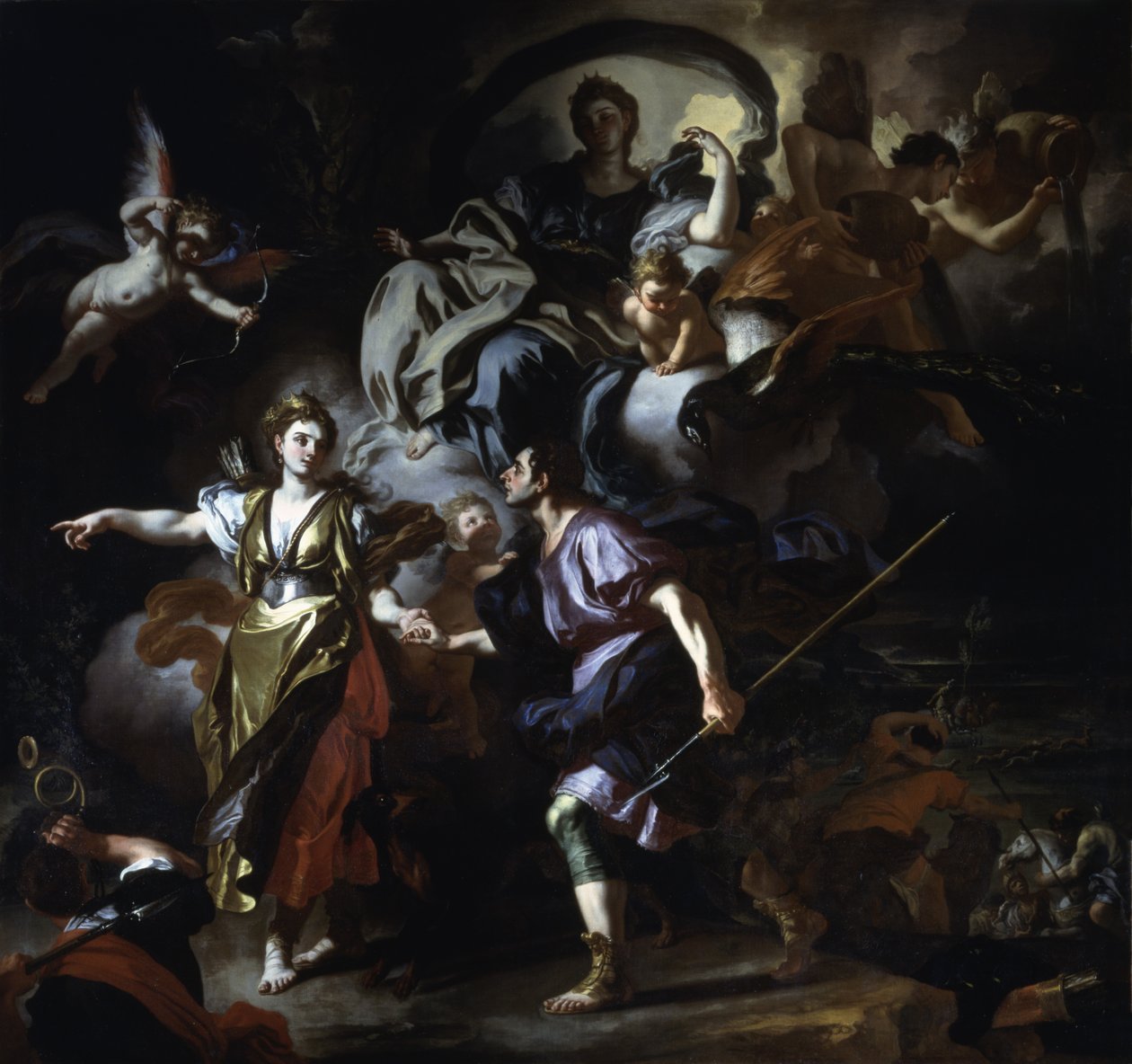 Den kungliga jakten på Dido och Aeneas, c.1712-14 av Francesco Solimena
