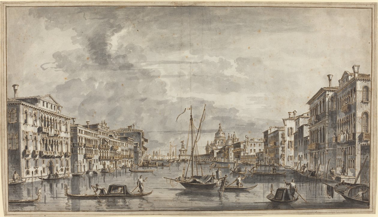 Canal Grande blickar mot salut och dogana av Francesco Tironi
