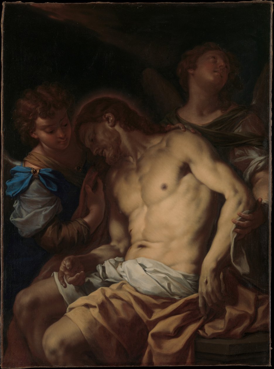 Den döde Kristus buren av änglar av Francesco Trevisani