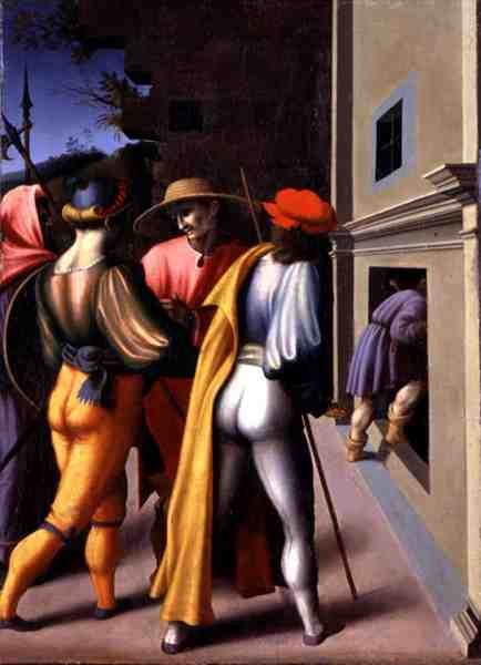 The arrest of the brothers, från "Berättelserna om Giuseppe Ebreo" (tempera på panel) av Francesco Ubertini Verdi Bachiacca