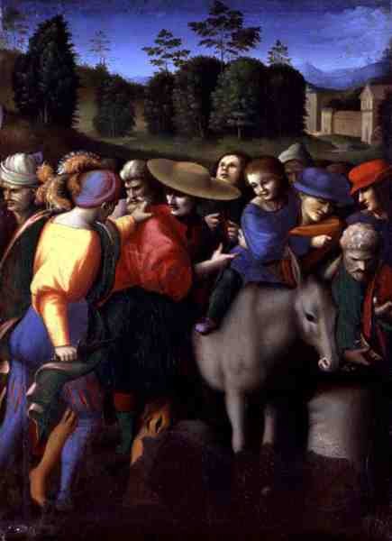 Återhämtningen av den stulna koppen, från "Berättelserna om Giuseppe Ebreo" (tempera på panelen) av Francesco Ubertini Verdi Bachiacca