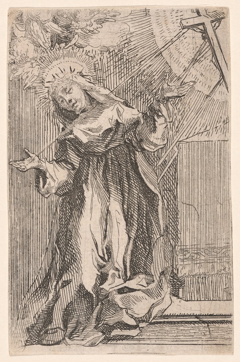 Sankta Katarina av Siena tar emot stigmata av Francesco Vanni