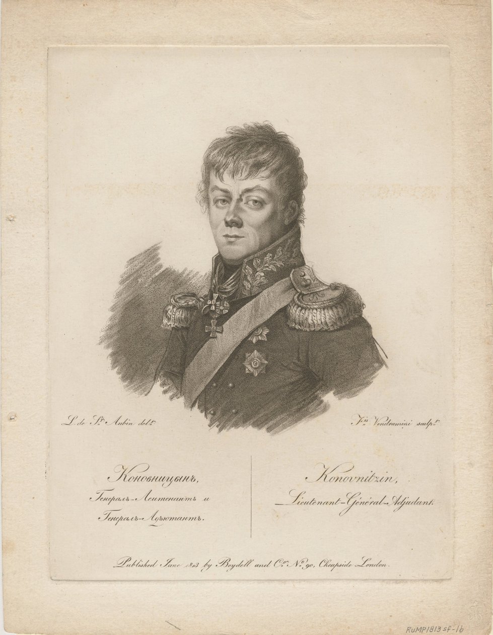 Porträtt av greve Pjotr ​​Petrovitj Konovnitsyn 1764-1822, 1813 av Francesco Vendramini