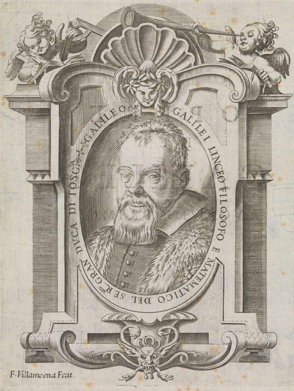 Galileo Galilei (1564-1642), ca 1656 (gravyr) av Francesco Villamena