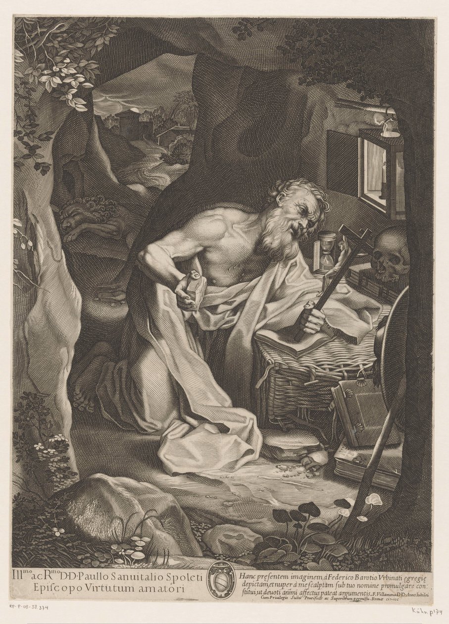 Saint Hieronymus i vildmarken av Francesco Villamena