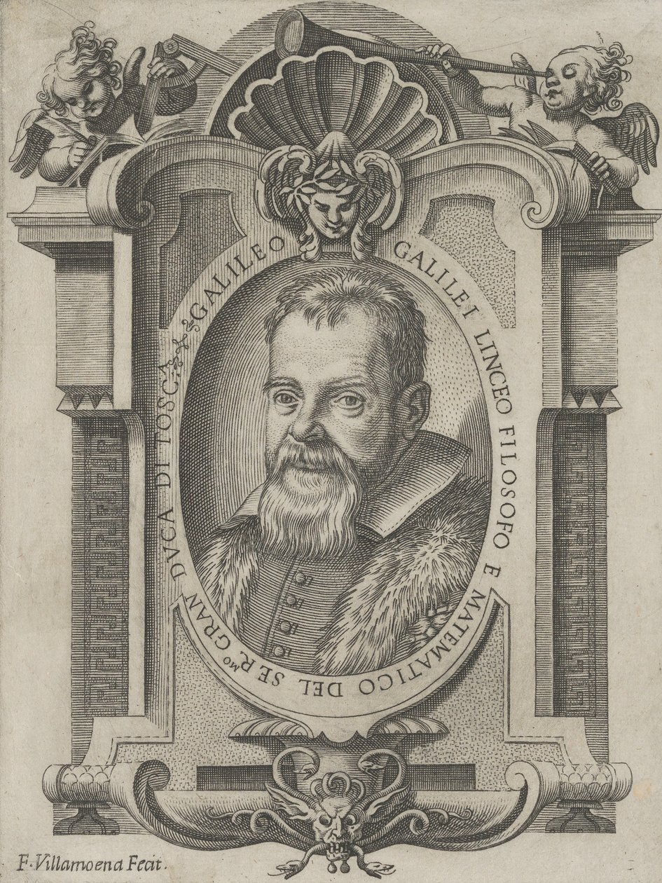Porträtt av Galileo Galilei, 1613. av Francesco Villamena