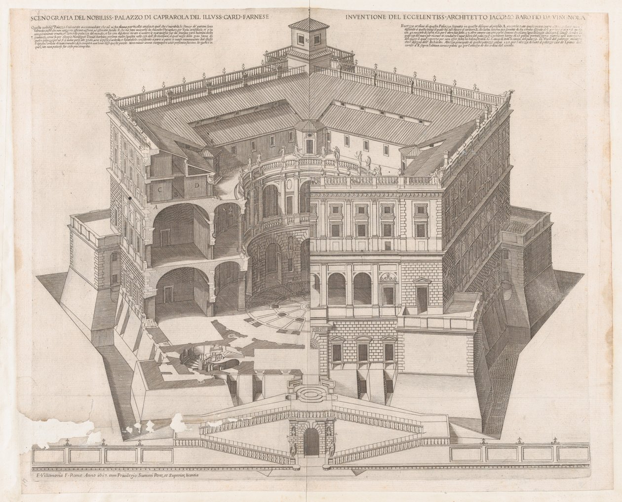 Mirror of Roman Magnificence: Farnese Palace, 1500-talet., 1500-talet. av Francesco Villamena
