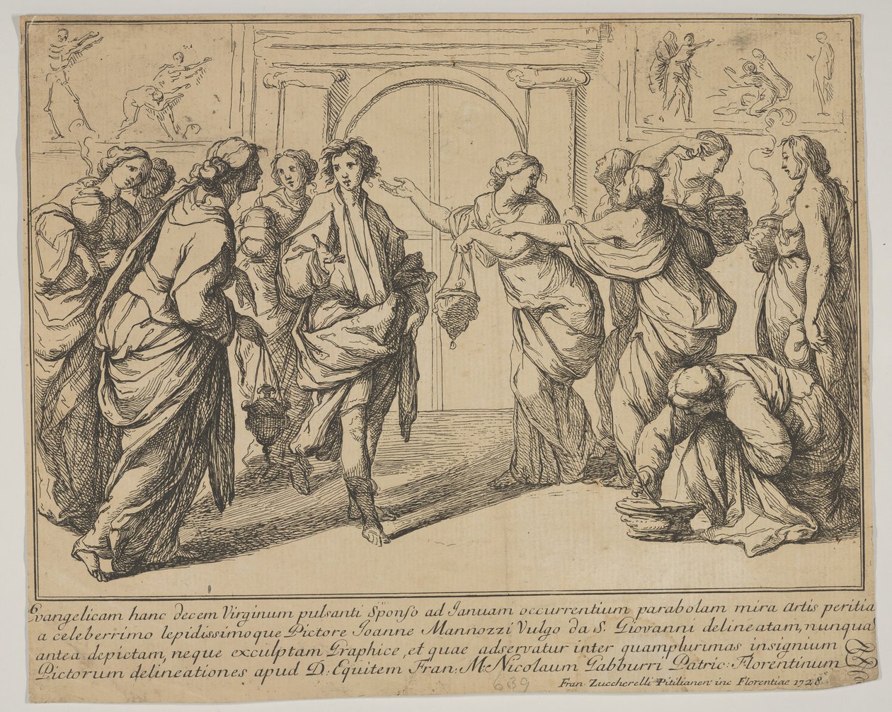 De kloka och de dåraktiga jungfrurna, 1728. av Francesco Zuccarelli