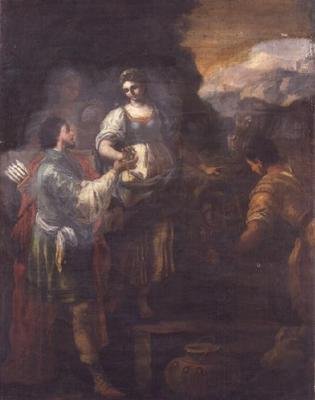 Rebecca och Eliezer vid brunnen av Francesco de (attr. to) Mura