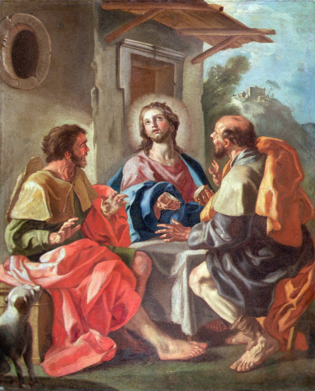 Nattvarden i Emmaus (olja på duk) av Francesco de (attr. to) Mura