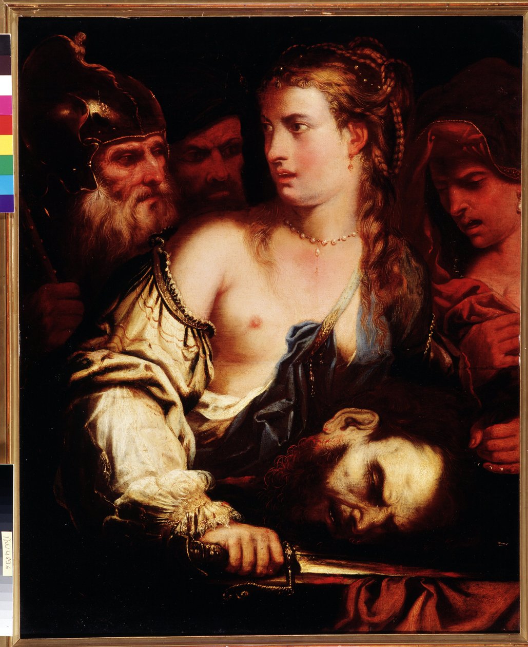 Judith håller Holofernes huvud av Francesco de (c.1600 54) Rosa