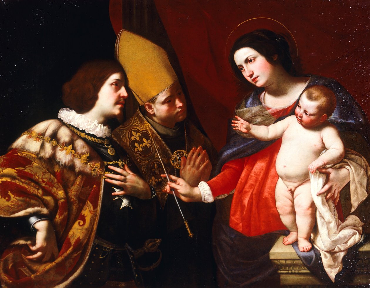 Lady ger kommandospira till hertigen av Guise (olja på duk) av Francesco de (c.1600 54) Rosa