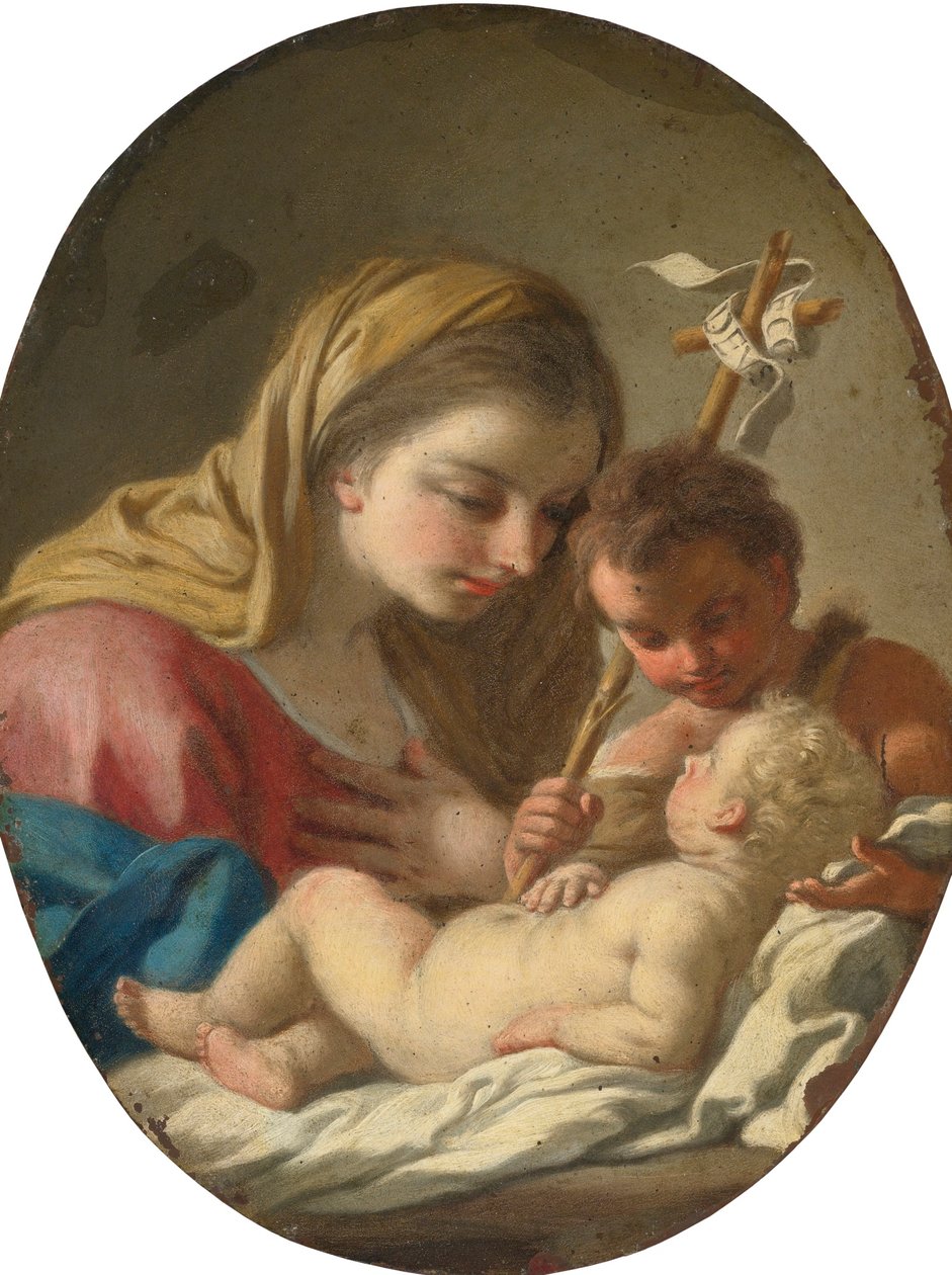 Francesco de Mura Madonna och barnet med barnet Johannes Döparen av Francesco de Mura