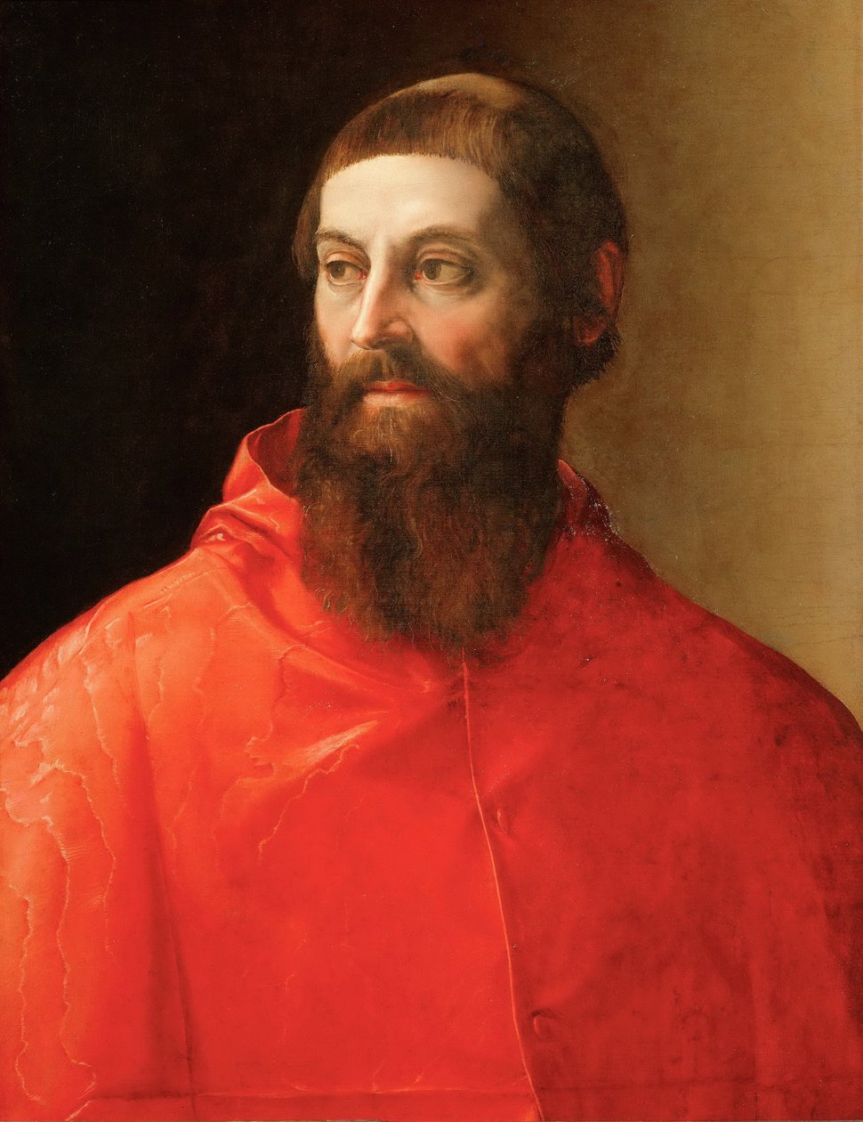 Rodolfo Pio de Carpi (Rodolphe de Carpi) (1500-1564) - Porträtt av kardinal Rodolfo Pio , av Rossi, Francesco, de (1510-1563). Olja på duk, ca 1545. Mått: 71,5x57 cm. Konsthistoriska museet, Vienne av Francesco de Rossi Salviati
