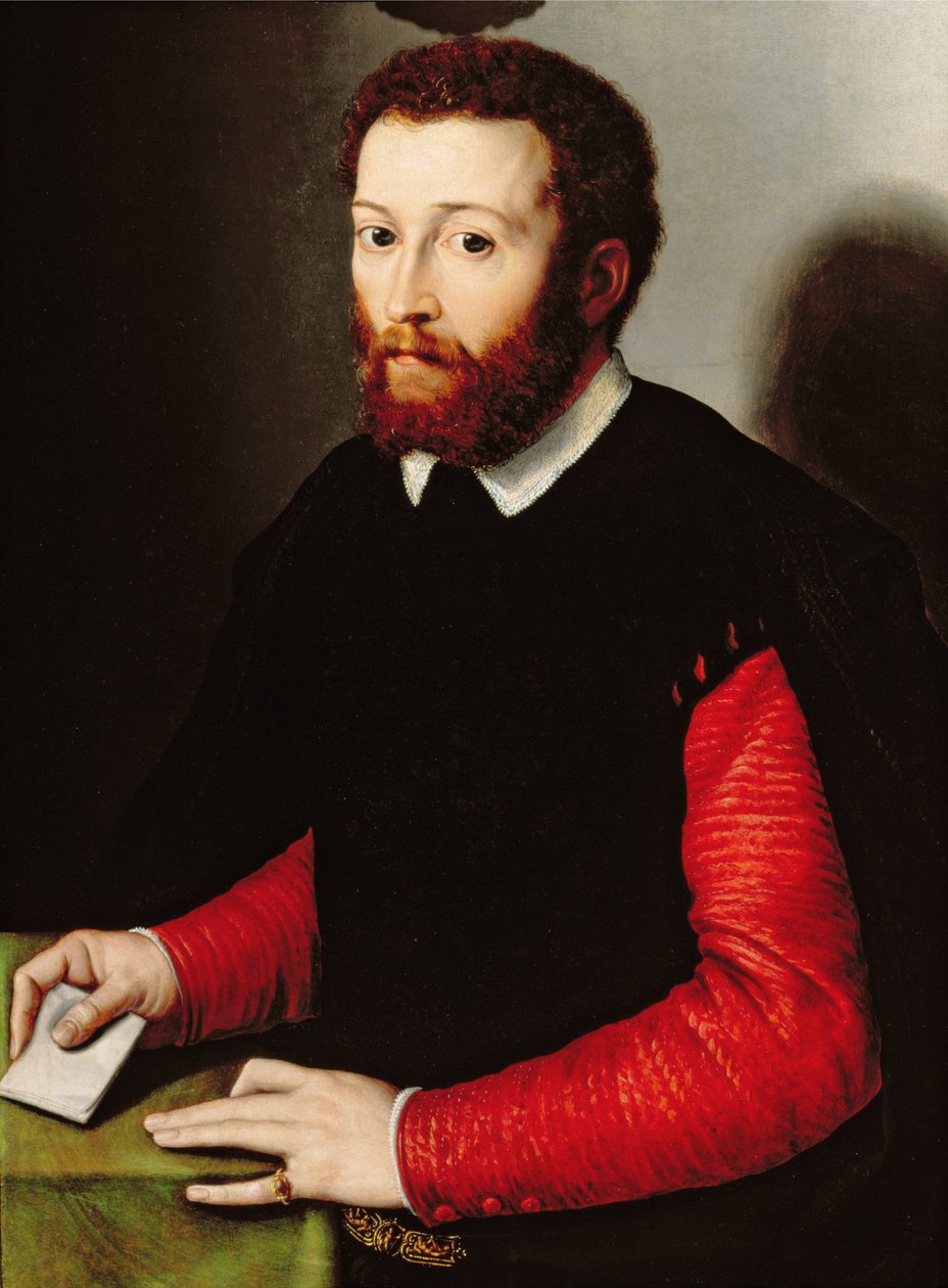 Porträtt av en man som håller ett brev, c.1530-40 av Francesco de Rossi Salviati Cecchino