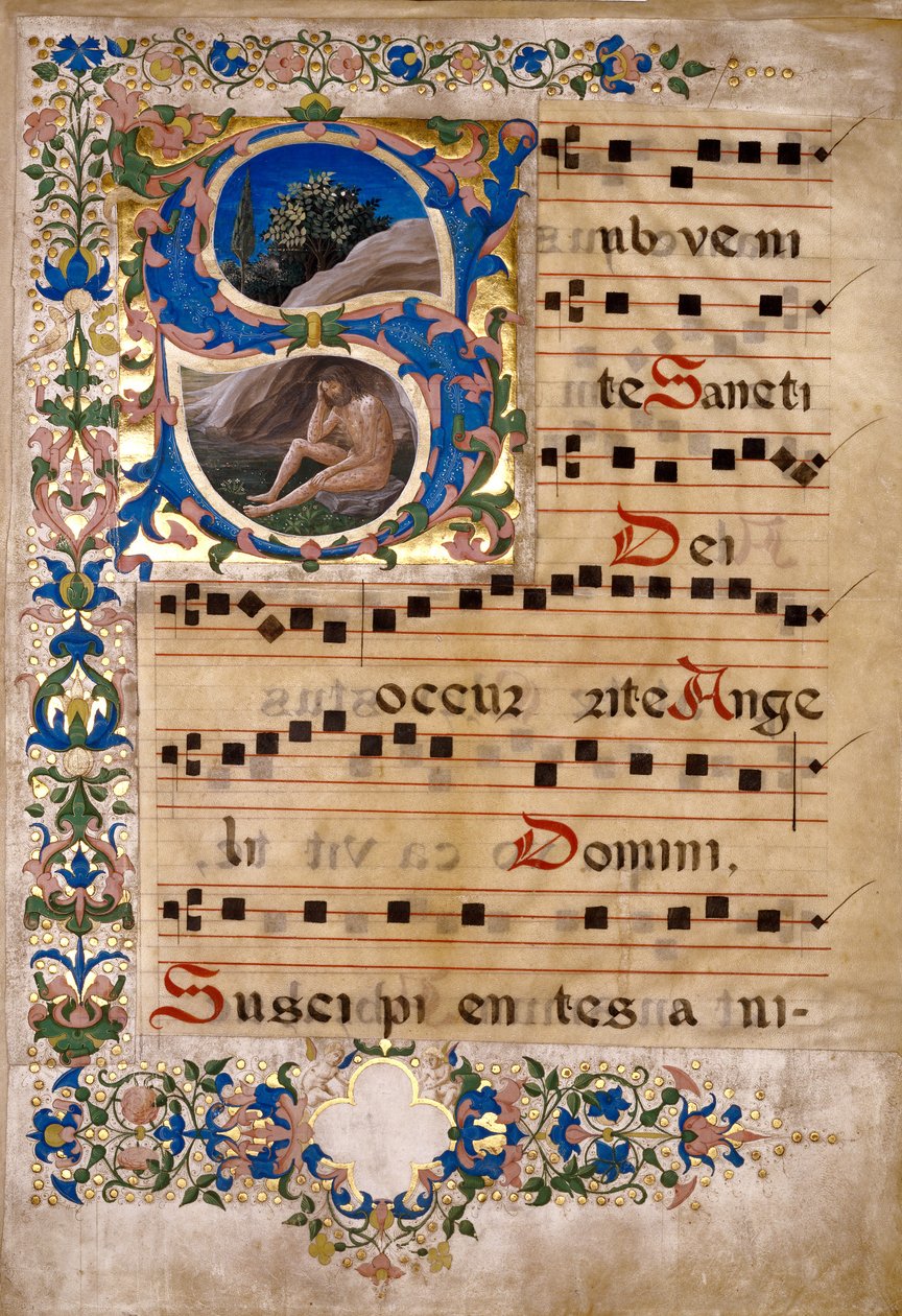Klipp från en körbok av Francesco di Antonio del Chierico