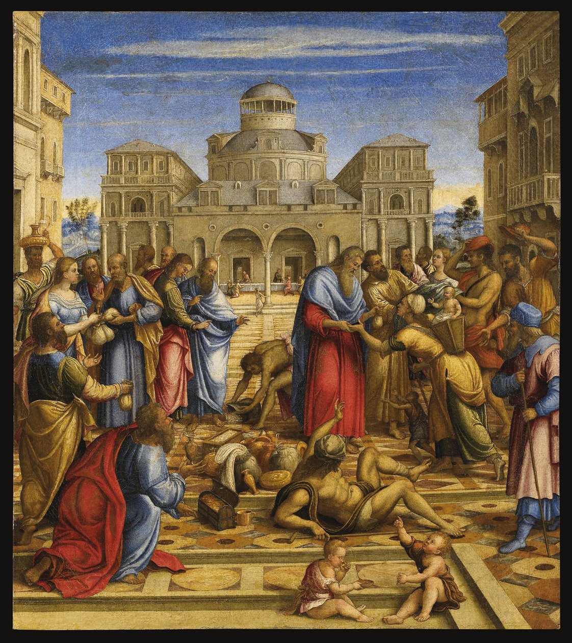 Johannes den barmhärtige i Alexandria av Francesco di Bernardo de Vecchi Santacroce